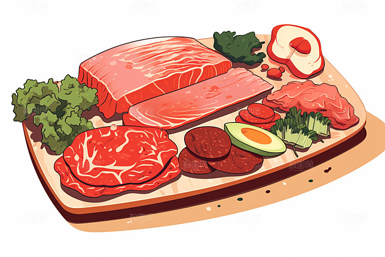 新鲜肉类牛排食品生鲜矢量素材