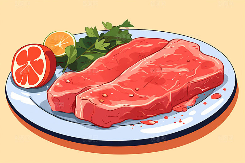 新鲜肉类写实风烤鸡矢量素材