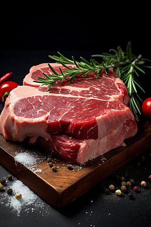 新鲜肉类商业宣传牛排矢量素材