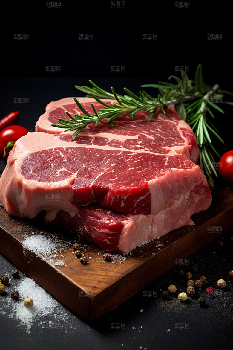 新鲜肉类商业宣传牛排矢量素材