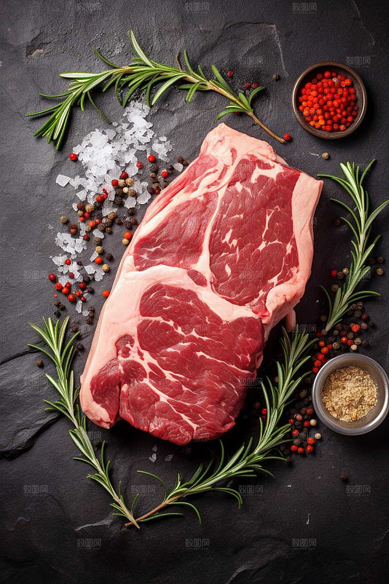 新鲜肉类商业宣传广告投放矢量素材