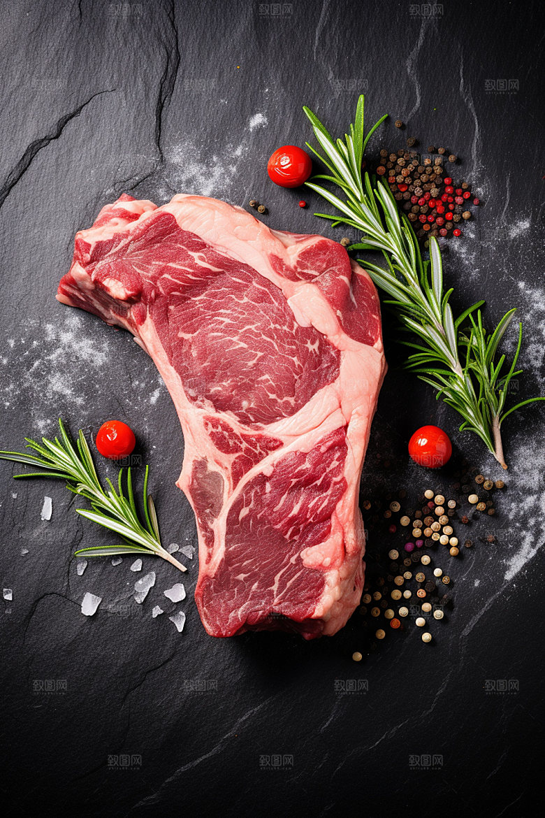 新鲜肉类牛排食品生鲜矢量素材