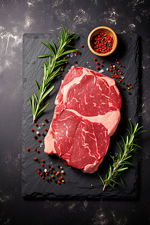 新鲜肉类美食摄影牛排矢量素材