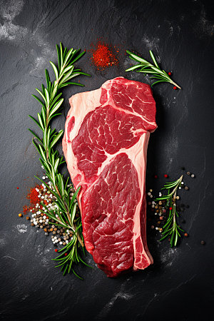 新鲜肉类广告投放牛排矢量素材