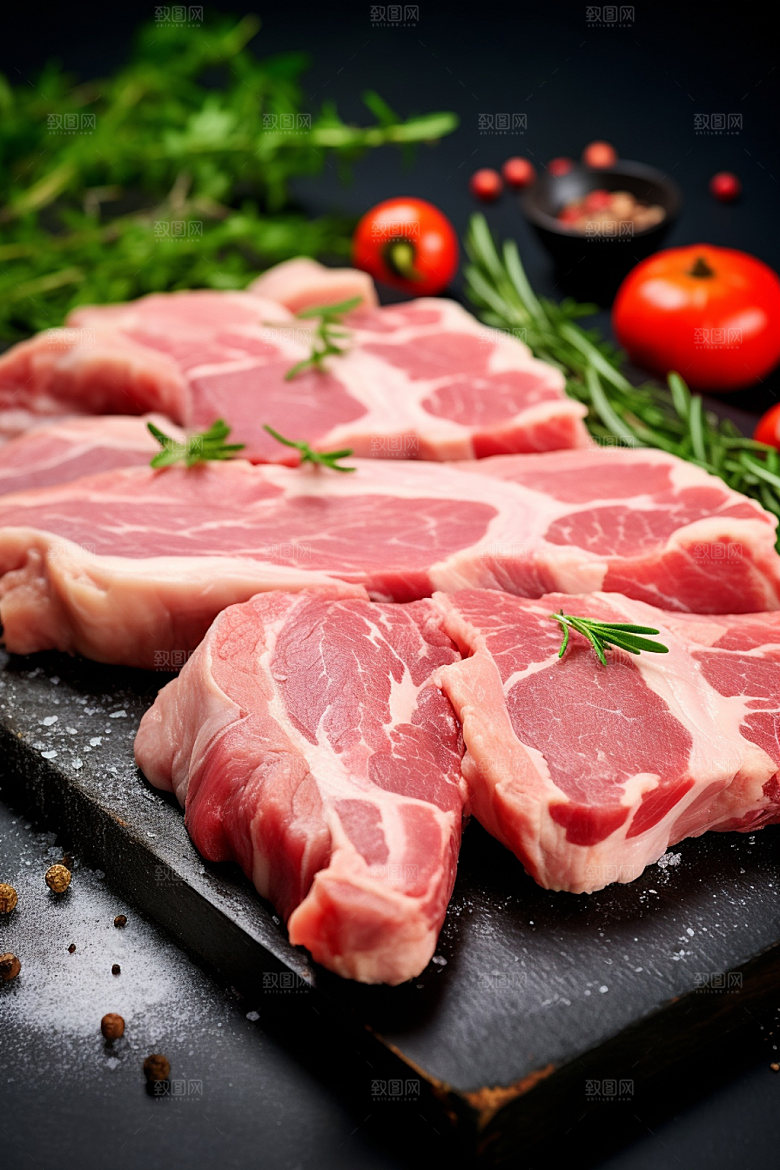 新鲜肉类烤鸡商业宣传矢量素材