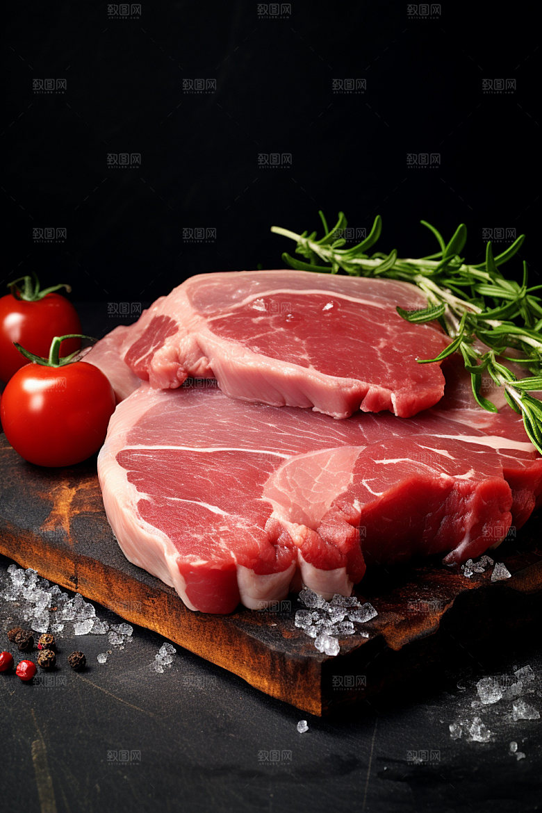 新鲜肉类广告投放商业宣传矢量素材