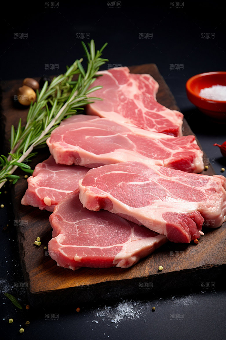 新鲜肉类牛排烤鸡矢量素材