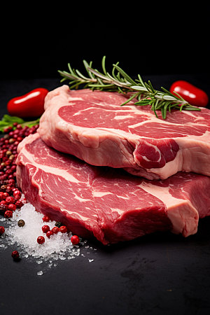 新鲜肉类美食摄影广告投放矢量素材