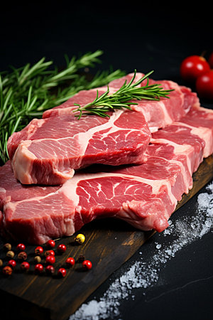 新鲜肉类食品生鲜广告投放矢量素材