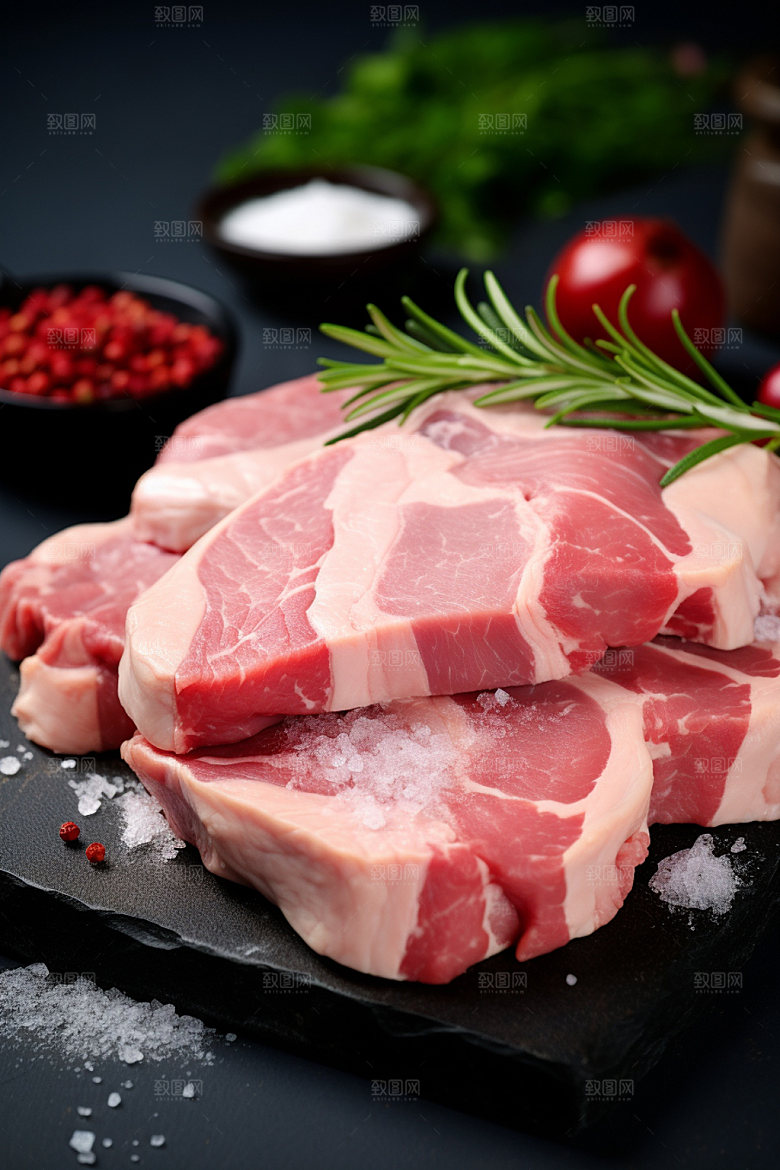 新鲜肉类食品生鲜美食摄影矢量素材