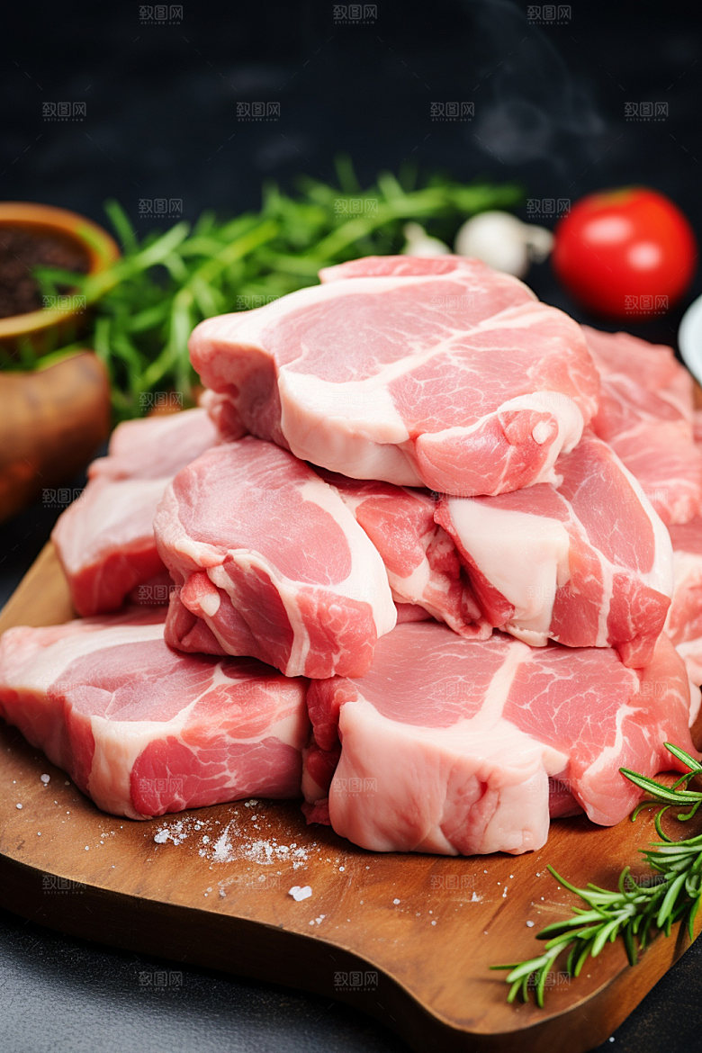 新鲜肉类广告投放美食摄影矢量素材