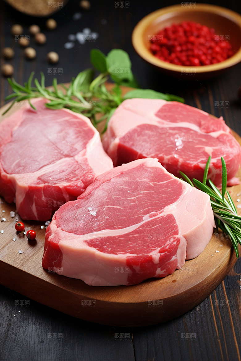 新鲜肉类烤鸡牛排矢量素材