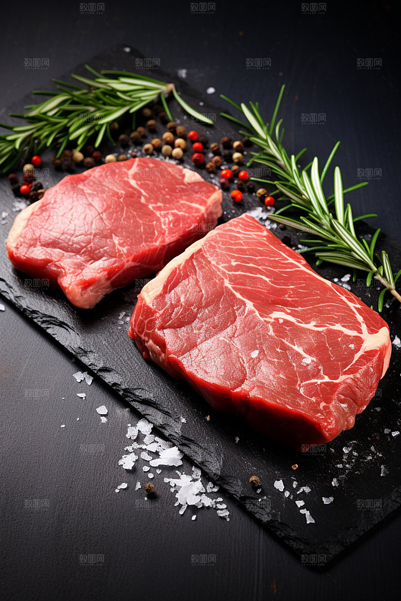 新鲜肉类食品生鲜美食摄影矢量素材
