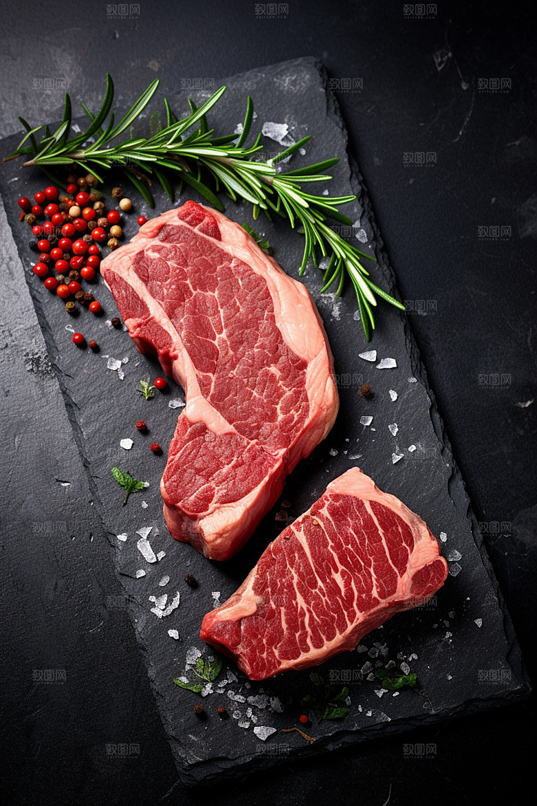 新鲜肉类食品生鲜美食摄影矢量素材