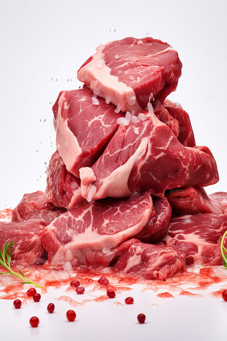 新鲜肉类美食摄影牛排矢量素材