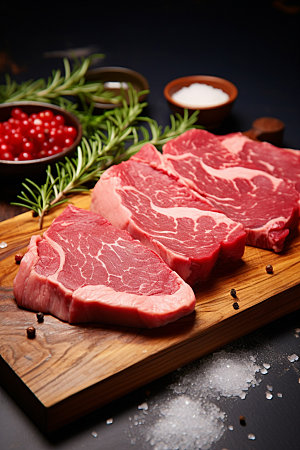 新鲜肉类牛排商业宣传矢量素材