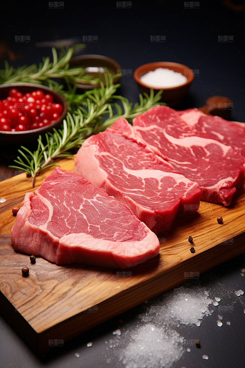 新鲜肉类牛排商业宣传矢量素材