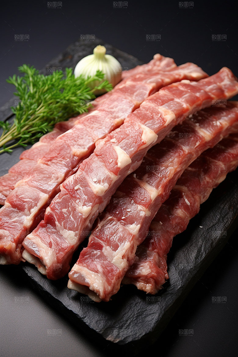 新鲜肉类烤鸡美食摄影矢量素材