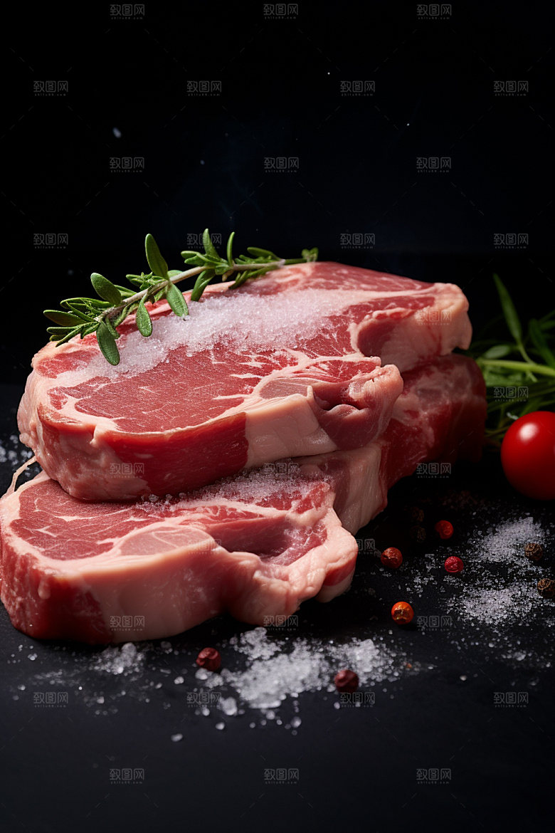 新鲜肉类广告投放商业宣传矢量素材