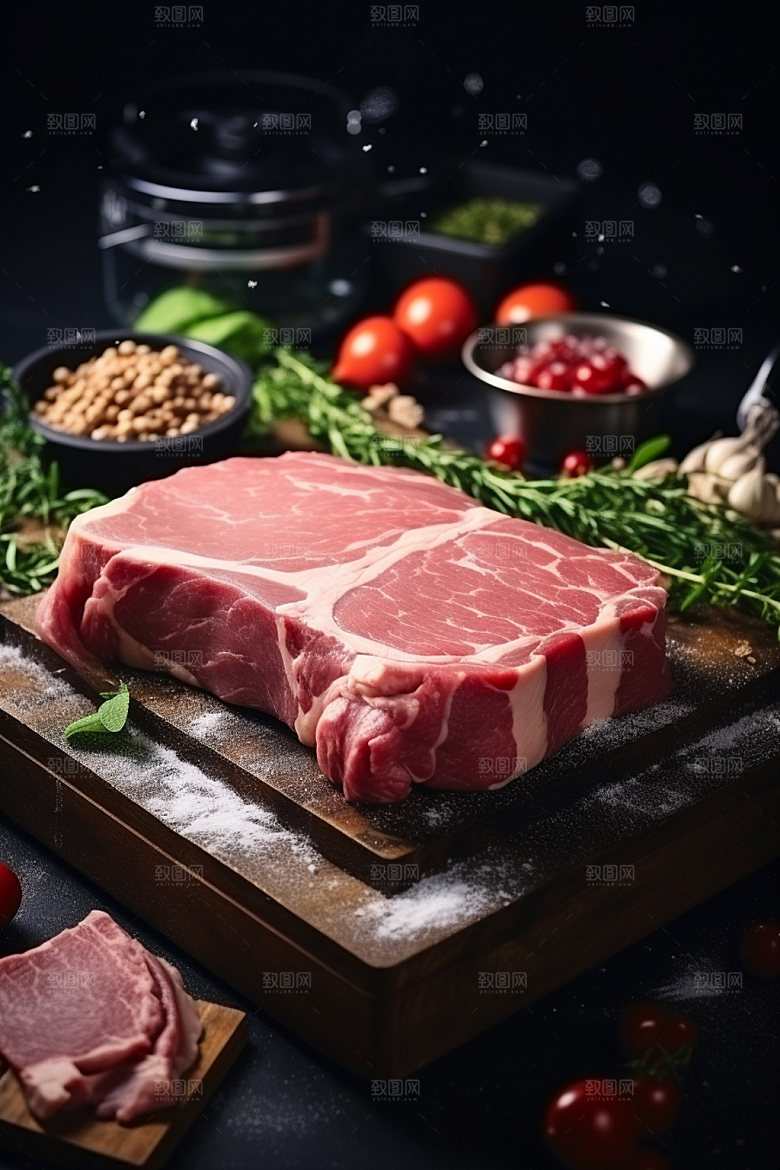 新鲜肉类烤鸡商业宣传矢量素材