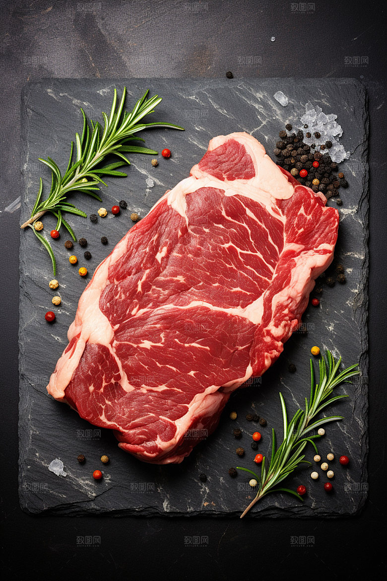 新鲜肉类广告投放牛排矢量素材