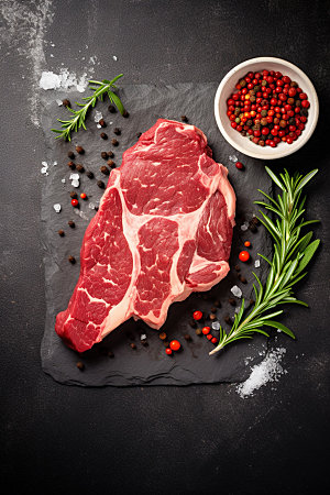 新鲜肉类牛排美食摄影矢量素材