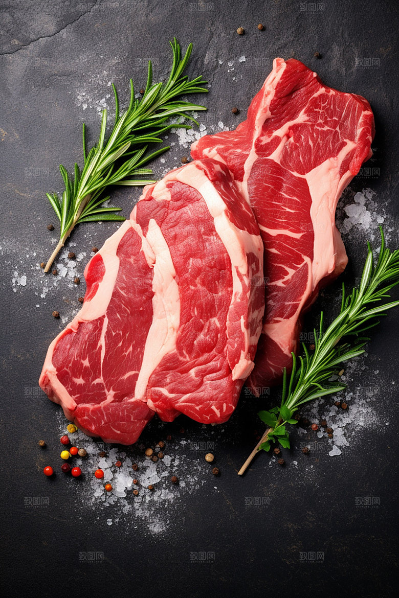新鲜肉类美食摄影广告投放矢量素材