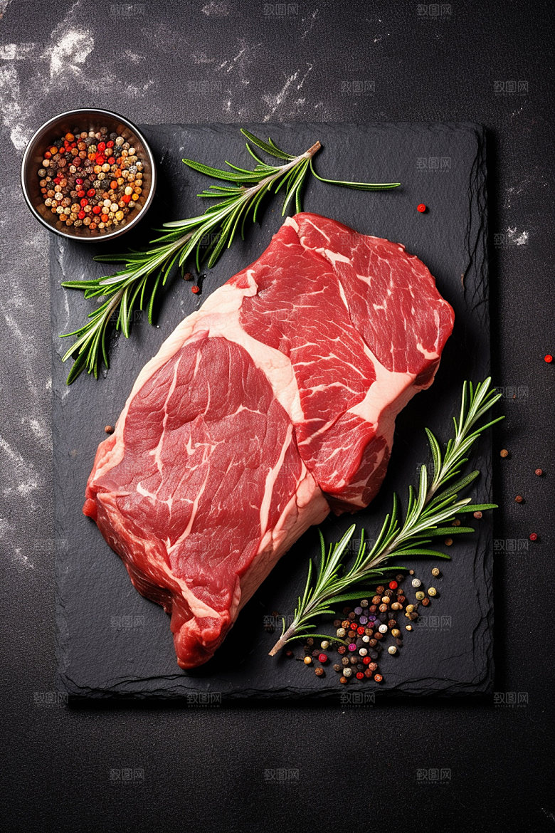 新鲜肉类牛排食品生鲜矢量素材