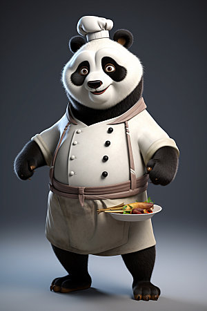 熊猫厨师大厨卡通素材