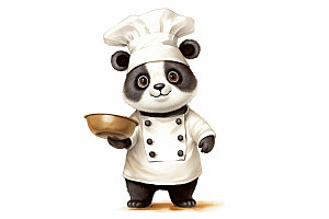 熊猫厨师拟人形象素材