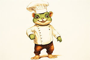 熊猫厨师卡通厨房素材