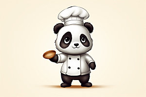 熊猫厨师主厨厨房素材