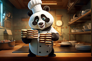 熊猫厨师动画主厨素材