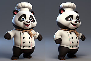 熊猫厨师大厨主厨素材