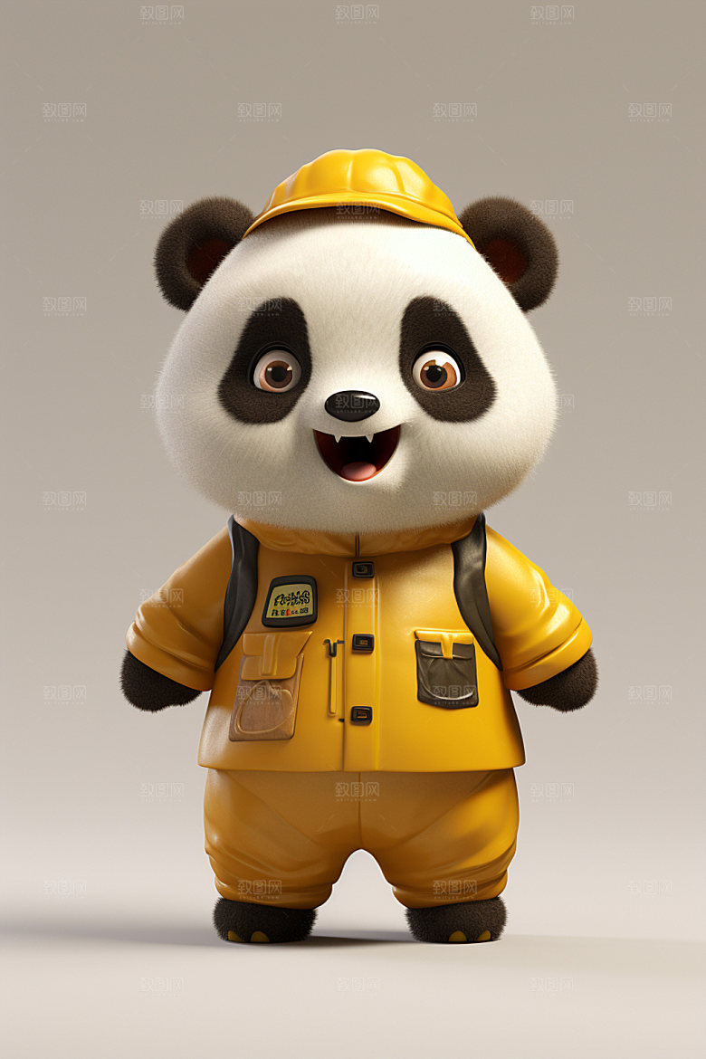 熊猫厨师动物形象素材