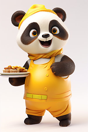 熊猫厨师卡通动画素材
