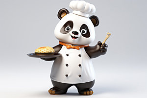 熊猫厨师主厨动画素材