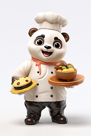 熊猫厨师西餐厨房素材