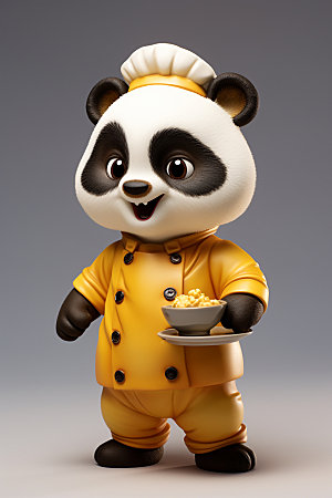 熊猫厨师主厨卡通素材