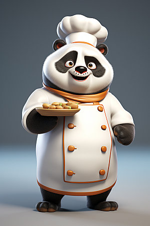 熊猫厨师大厨厨房素材