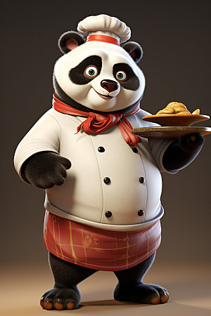 熊猫厨师形象动画素材