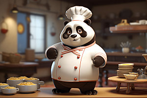 熊猫厨师厨房主厨素材