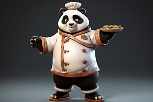熊猫厨师拟人动物素材