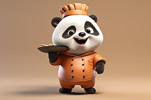 熊猫厨师动画厨房素材