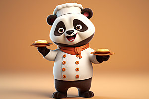 熊猫厨师主厨大厨素材
