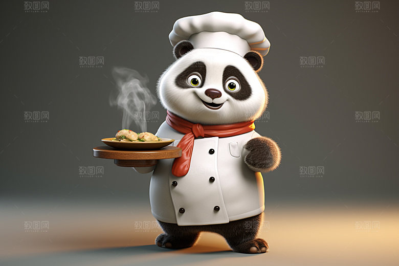 熊猫厨师厨房动画素材