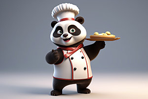 熊猫厨师主厨西餐素材