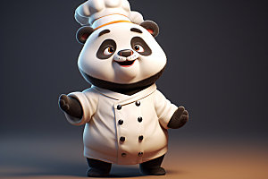 熊猫厨师卡通动画素材