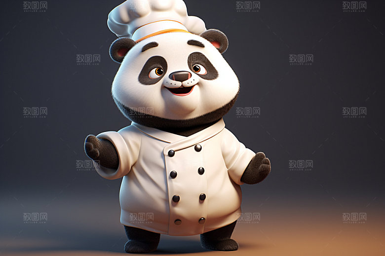 熊猫厨师卡通动画素材