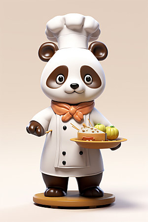 熊猫厨师动物卡通素材